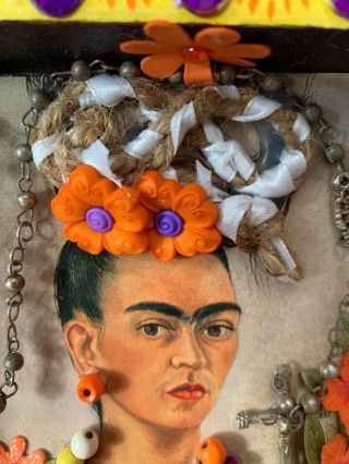 Frida Kahlo Art Shrine Craft Frame Mexican Folk Art 3D Diorama Shadow Box 6’X6’ 8