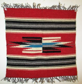 Vintage Navajo Native American Hand Woven Textile Wall Hanging Rug 14 " X 15 "