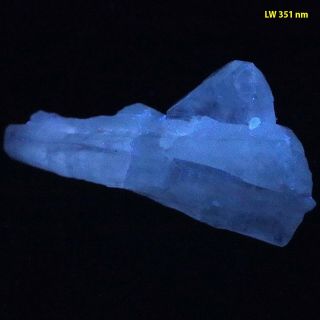 Bb: Ice Calcite - Bright Blue - White Fluorescent From Mexico