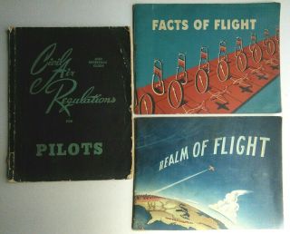 1950s Facts Realms Of Flight Airplane Civil Air Regulation Pilot Training Books