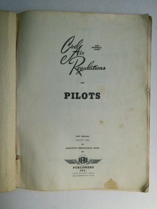 1950s Facts Realms of Flight Airplane Civil Air Regulation Pilot Training Books 3