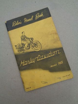 1959 Harley Davidson Riders Hand Book 125 / 165 Hummer Motorcycle