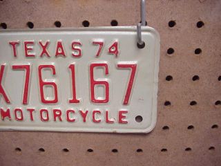 1974 TEXAS MOTORCYCLE LICENSE PLATE OLD STOCK NO X76167 3