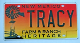 Mexico Colorful Graphic Farm & Ranch Vanity License Plate " Tracy " Windmill