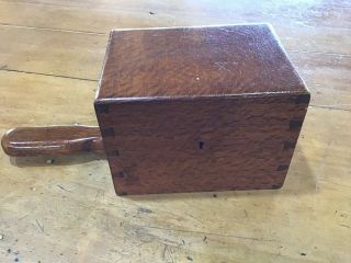 Vintage Silky Oak Ballot Voting Box with Marbles Fraternal Masonic 2