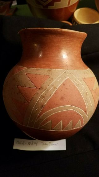 Antique San Juan Pottery Jar Rim Damage Native American Indian