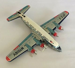 Vintage Pan Am American World Airways Paa N7016v Tin Litho Toy Plane