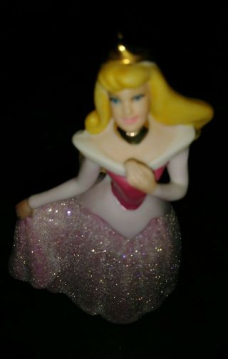 Disney Sleeping Beauty Princess Aurora Porcelain Figurine Glittery Pink Dress 4 "