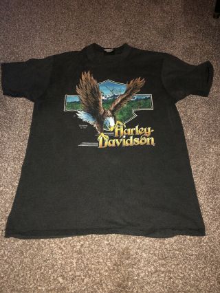 Vintage Harley Davidson T Shirt,  Size L,  1990