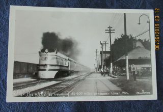 1946 Milwaukee Road Railroad " The Hiawatha " Pic Postcard