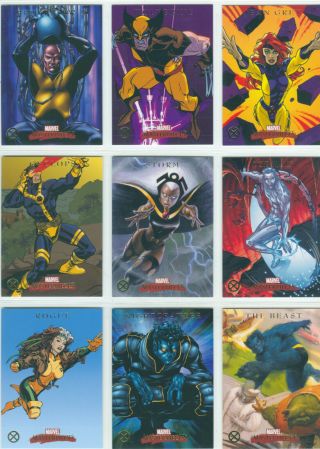 Marvel Masterpieces 2007 Complete 9 Card Chase Set X - Men