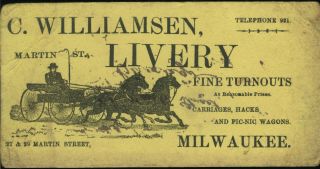 Williamson Livery Martin Station Milwaukee Early Blotter Woodblock Print