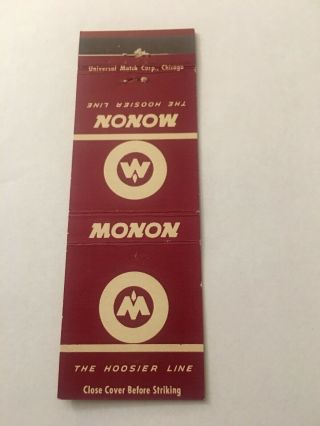 Vintage Matchbook Cover Matchcover Railroad Monon The Hoosier Line