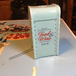 Disney Parks Salt Pepper Ceramic Shaker Epcot Food & Wine 2013 Trash Can