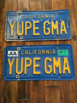 Vintage 1970s Blue California Vanity License Plate