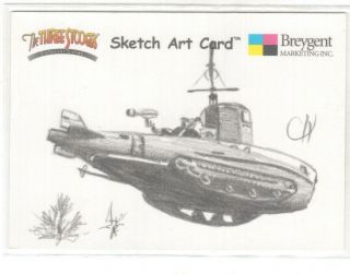 2005 Breygent The Three Stooges Sketch Art Card By Chris Henderson
