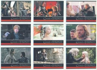 " Complete Set 1 - 72 " Game Of Thrones Season 1 Daenerys Targaryn Tywin Jon Snow