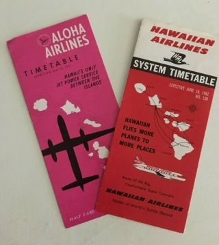 Aloha Airlines - Hawaiian Airlines Timetables June 18th 1962