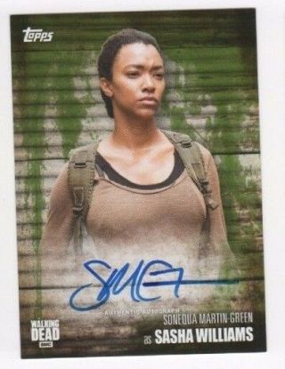 Walking Dead Season 6 Autograph Card Sonequa Martin - Green 14/25 Mold