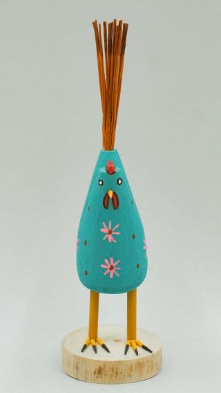 Navajo Folk Art - Turquoise Chicken By Ray & Orleen Lansing - Native American