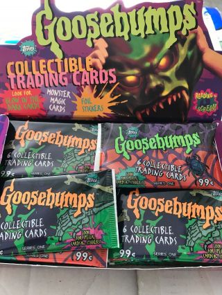 1996 Topps Goosebumps Trading Cards 35 Packs 1 Open Case Box Series One 1