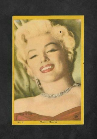 Anonymous 19?? Scarce (screen Goddess) Type Card  81 Marilyn Monroe