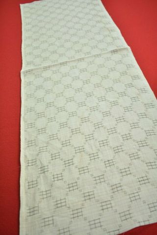 Xr65/65 Vintage Japanese Fabric Linen Antique Boro Patch Kusakizome Kasuri 44.  5 "