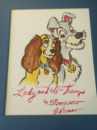 Lady And The Tramp Drawing Sketch,  Disney Artist Anthony Romero,  Disneyland Art