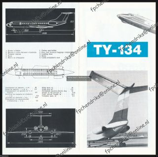 BALKAN BULGARIAN AIRLINES TU - 134 BROCHURE - ENGLISH BULGARIAN SEAT MAP 1967 3