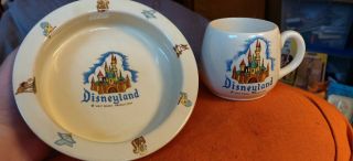 Vintage Disneyland Beswick China Mug And Baby Dish