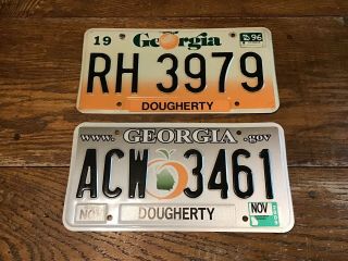 1996 2009 Georgia Peach License Plate Dougherty County Stickers Acw 3461 Rh 3979