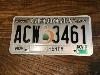 1996 2009 Georgia Peach License Plate Dougherty County Stickers ACW 3461 RH 3979 5