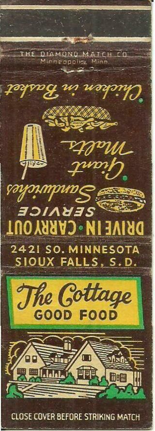 The Cottage,  Sioux Falls,  S.  D.  Matchcover