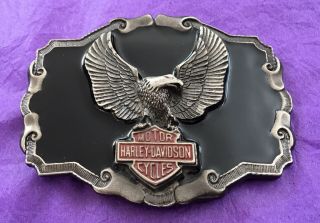 Spectacular Vintage 1970’s Harley Davidson Motorcycles Eagle Emblem Belt Buckle
