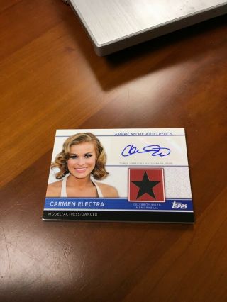 Carmen Electra 2011 Topps American Pie Autographs Card Auto Relic Model,  Rare