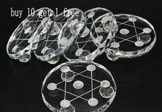 1pcs 80mm 3.  14  Asian Crystal Glass Base Stand Holding 7 Crystal Sphere Ball