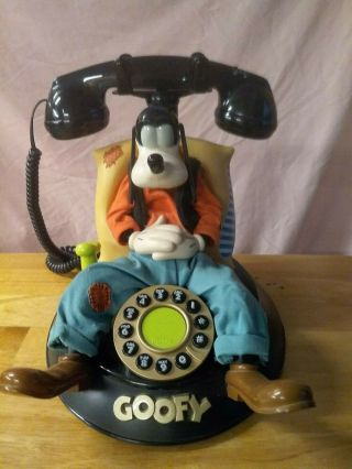 Vintage Walt Disney Telemania Goofy Animated Talking Corded Telephone