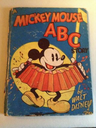 Mickey Mouse Abc Story By Walt Disney 1936 Vintage Book No Missing Pages