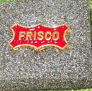 Vintage Frisco Railroad Hat/lapel Pin,  Red And Gold Enamel Over Metal
