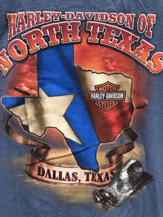 Harley - Davidson Shirt Adult Size Xl North Texas Dallas Texas Lone Star Flag