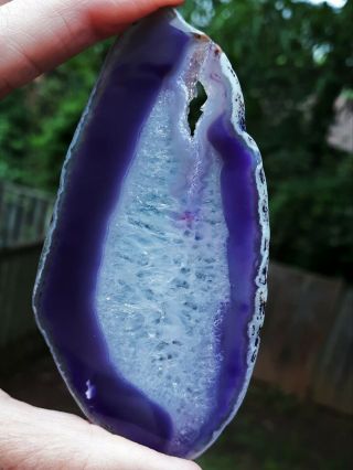 Large Purple Agate Slice Geode Polished Druzy Crystal Quartz 4 "