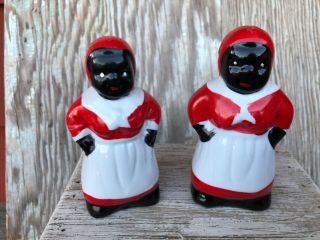 Aunt Jemima Ceramic Salt And Pepper Shakers,  Black Americana Maid