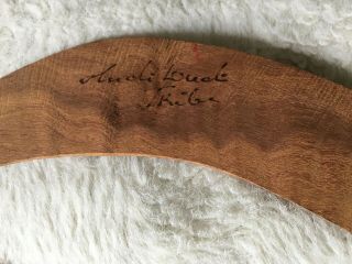 Vtg Hand Carved Australian Aboriginal Wood Boomerang 3