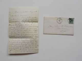 Antique Letter 1800s Bernardston Petersham Massachusetts Cover Stamp Cancel Vtg
