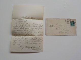 Antique Letter 1883 Athol Petersham Massachusetts Cover Stamp Cancel Paper Vtg
