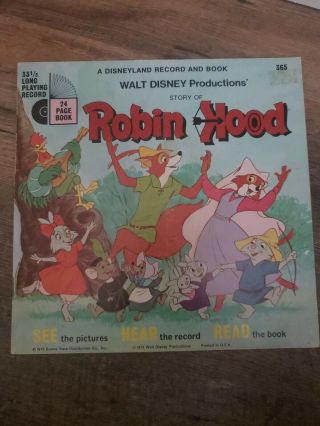Walt Disney Book And Record Story Of Robin Hood Disneyland Records Vintage Euc
