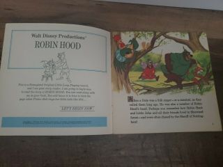 Walt Disney Book And Record Story Of Robin Hood Disneyland Records Vintage EUC 3