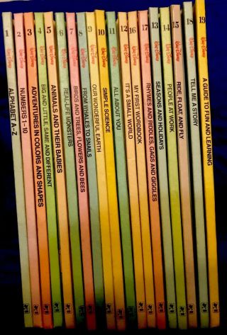 Set Of 19 Volume Books Walt Disney Fun - To - Learn Library 1983 Bantam