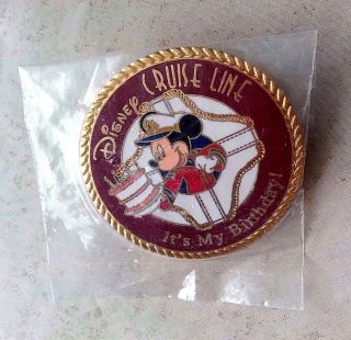 Disney Pin Captain Mickey Happy Birthday Cruise Line Pin