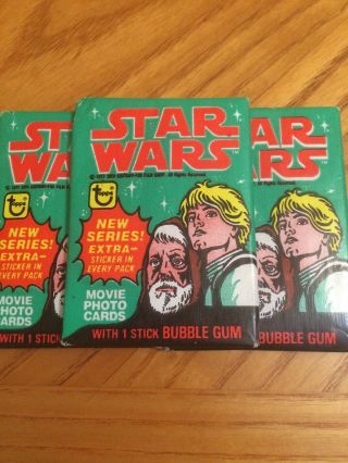 (3) 1978 Topps Star Wars 4th Series Wax Packs Good Plus